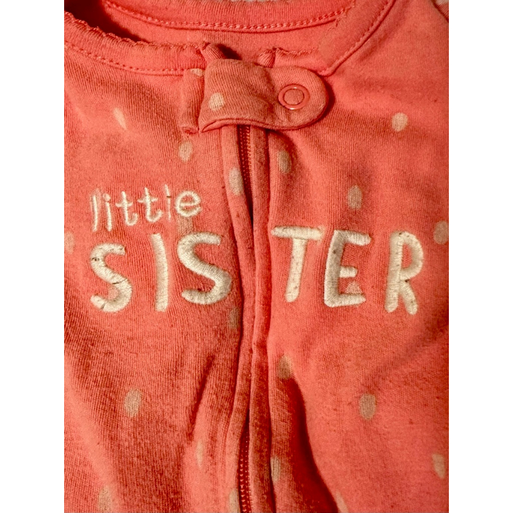 Carter’s Just One You Little Sister Footed Sleeper 3M Pink Polka Dot - Picture 3 of 5